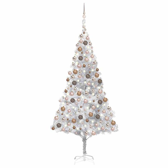 Vidaxl Künstlicher Weihnachtsbaum Beleuchtung & Kugeln Silber 210 Cm