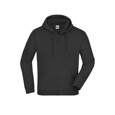 Kapuzenjacke French Terry JN059, schwarz, Größe 3XL