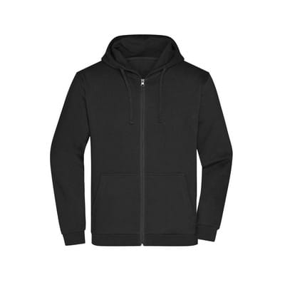 Herren Basic Kapuzen-Sweatjacke JN756, schwarz, Größe XL