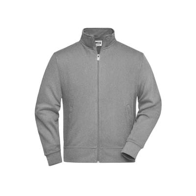Sweatjacke mit Stehkragen JN836, grau heather, Größe XXL