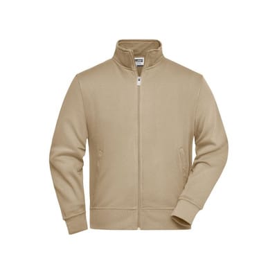 Sweatjacke mit Stehkragen JN836, stein-grau, Größe S