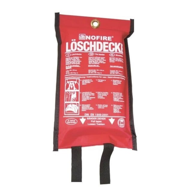 Löschdecke NoFire, 1200 x 1800 mm, aus massivem Glasfasergewebe, im Polybag