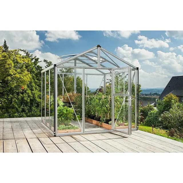 Vitavia Gewächshaus Zeus Tomatenhaus Silber Kombiverglasung, 242x258x250 cm (LxBxH)