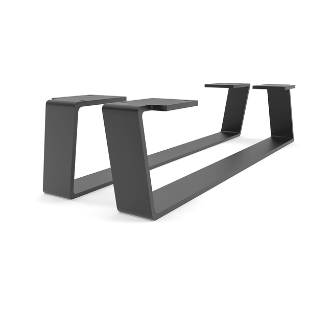 Möbelbeine - Mailand - Höhe 10 Cm, Schwarz - 45 Cm / 2er Set