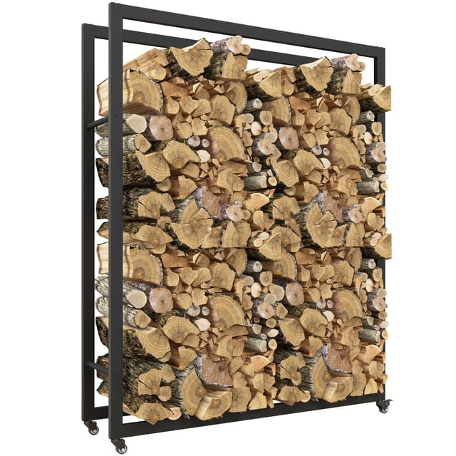 Holzständer, Mobil, Mit Rädern, 150 Kg, 120 X 32 X 151 Cm, Schwarz