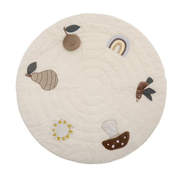 Bloomingville Spielmatte Agnes, 100 cm Durchmesser, Weiß, aus Baumwolle