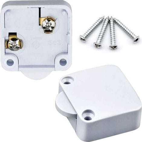 2 Stück Schalter Für Einbauschrank 2a/250v Automatische Schrankbeleuchtungsschalter Für Verschiedene Beleuchtungsgeräte Und Alle Arten Von Türen (weiß)