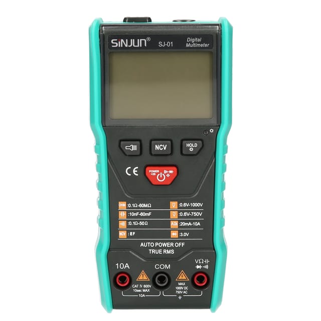 Intelligentes Digitales Multimeter Sj-01 Für Wechsel-/gleichspannung, Strom, Kapazität, Widerstand, Ncv, Dioden-durchgangsprüfung Mit Hintergrundbeleuchtetem Lcd-bildschirm Und Taschenlampe Für Labor