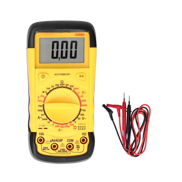 A9988 Multifunktions-digitalmultimeter Mit Intelligentem Überlastschutz, Automatischer Abschaltung, Strommessung Und Kapazitätsmessung