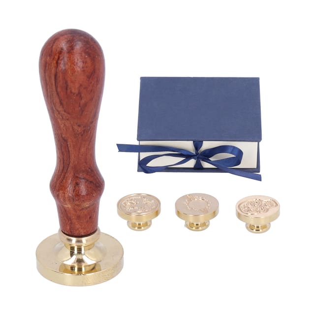 Wachssiegel-set Mit Kupfer- Und Holzgriff, Bastelset, Hochzeitskarten, Zubehör