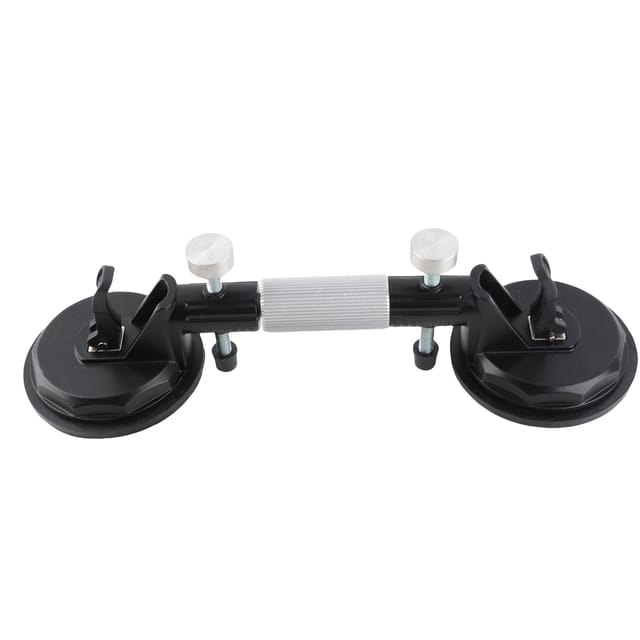 Professioneller, Verstellbarer Doppelsaug-fugenspanner Für Arbeitsplatten Und Fliesen Auf Ebenen Flächen, Aluminiumlegierung, Gummi, Schwarz/silber, Ø 123 Mm, 20 Kg + 20 Kg, 1 Stück