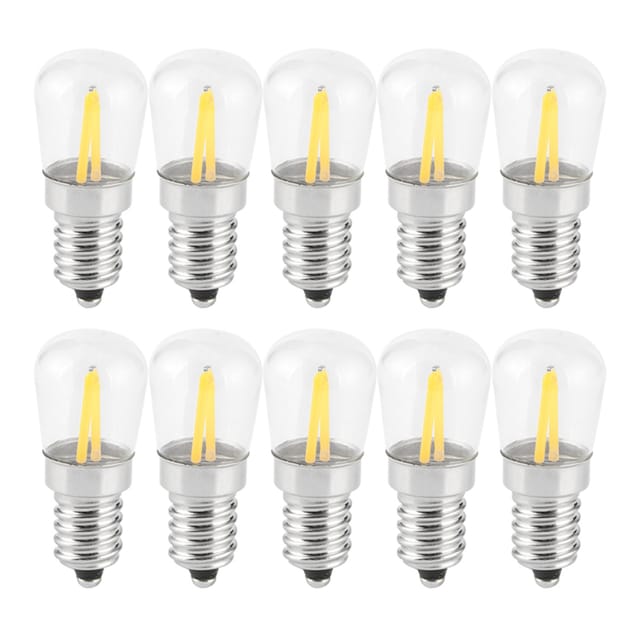 Packung Mit 10 E14 1,5w 110v Glühbirnen Mit Kurzem Glühfaden, Warmweiß, Für Kronleuchter/deckenleuchten