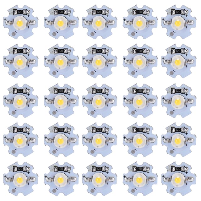 Packung Mit 25 Hochleistungs-leds (0,5 W, 5 V) Mit Aluminiumfassung, Farbtemperatur 4000–4500 K