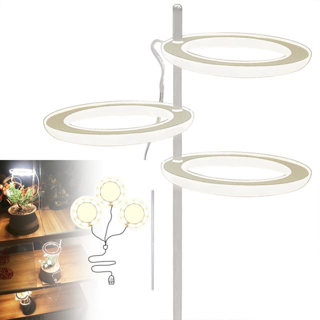 Vollspektrum-led-pflanzenlampe Für Pflanzen, Blumen Und Sukkulenten, Für Den Innenbereich, 3 Leuchtenköpfe, Gelbes Sonnenlicht