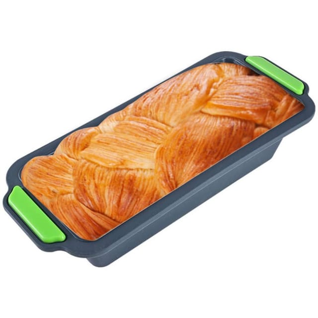 Rechteckige Silikon-backform Für Selbstgebackenes Brot, Brioche Und Kuchen, 29,2 X 12,8 X 6,2 Cm, Grün, Schwarz, Mehrfarbig, -30 Bis 240 °c, 1 Stück