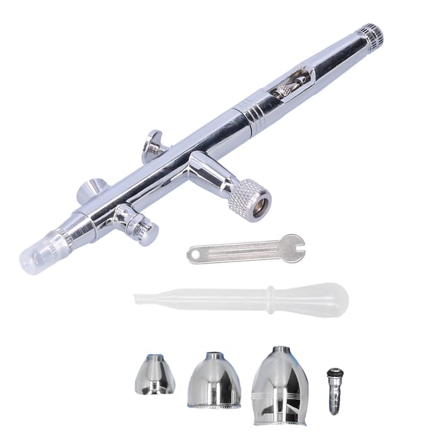 Komplettes Airbrush-set Mit G1/8 Messing-farbspritzpistole (0,3 Mm) Und 2cc, 5cc Und 13cc Farbtöpfchen Für Bastelarbeiten, Modellbau Und Mehr.
