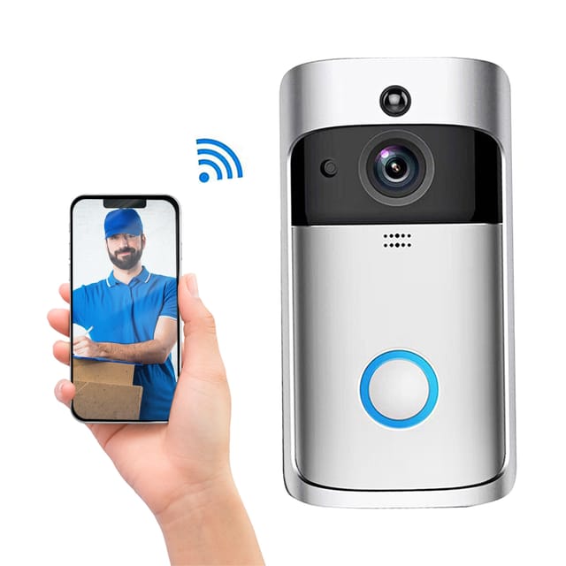 Kabellose 720p-video-türklingel, Echtzeit-video-gegensprechanlage, Wlan, Pir-sensor, Nachtsicht, Gegensprechfunktion, 166°-weitwinkel-überwachungskamera, Intelligente Türklingel, Cloud-speicher