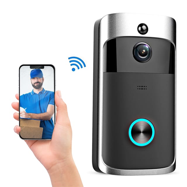 Kabellose 720p-video-türklingel, Echtzeit-gegensprechanlage, Wlan, Pir-sensor, Nachtsicht, 166°-video-überwachungskamera Für Zuhause, Cloud-speicher