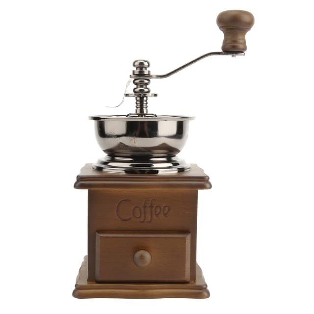 Manuelle Kaffeemühle Mit Edelstahlkurbel, Mahlscheibe Und Retro-gehäuse Für Zuhause Und Camping