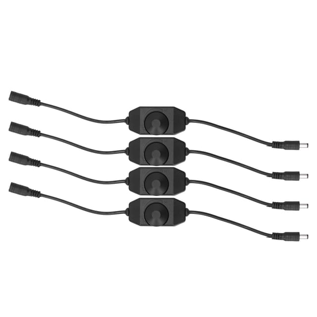 Set Mit 4 Schwarzen 12v-24v Led-dimmerschaltern Mit Drehknopf, Nicht Dimmbar, Für Beleuchtung Und Leuchtkästen