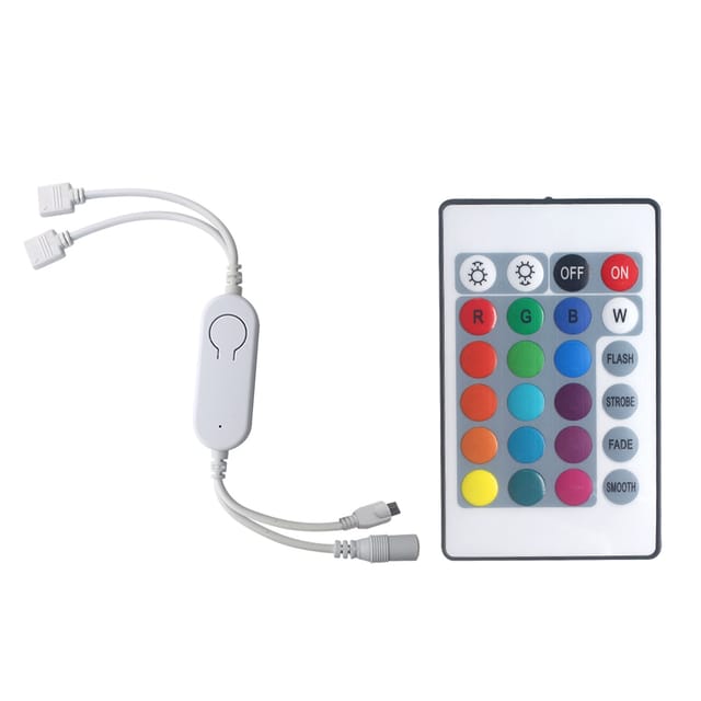 Kabelloser Rgb-led-streifen-controller (dc 5–12 V, Ir + Wlan, Sprachsteuerung), Kompatibel Mit Tuya/smartlife Home Und Amazon Alexa.