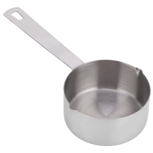 Kochmesslöffel Aus Edelstahl 304 Mit Ausgießer Und Skala, Küchenaccessoire, 1/3 Tasse 80 Ml