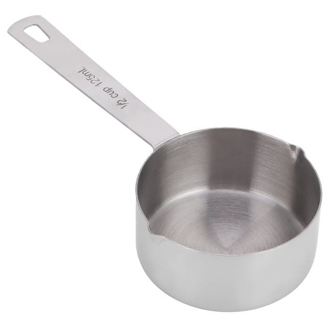 Gebäckmesslöffel Aus Edelstahl 304 Mit 1/2 Tasse (125 Ml) Messbecher, Küchenaccessoire