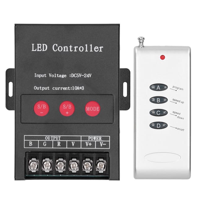 360w Dc 5-24v Rgb-led-streifen-controller, Farbmodul, Einstellbare Helligkeit Und Geschwindigkeit, Aluminium, 3 Kanäle