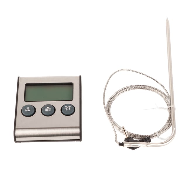 Digitales Kochthermometer Mit Timer, Lcd-anzeige (℃/℉) Und Sonde Für Grillgut, Fleisch Und Grillgerichte