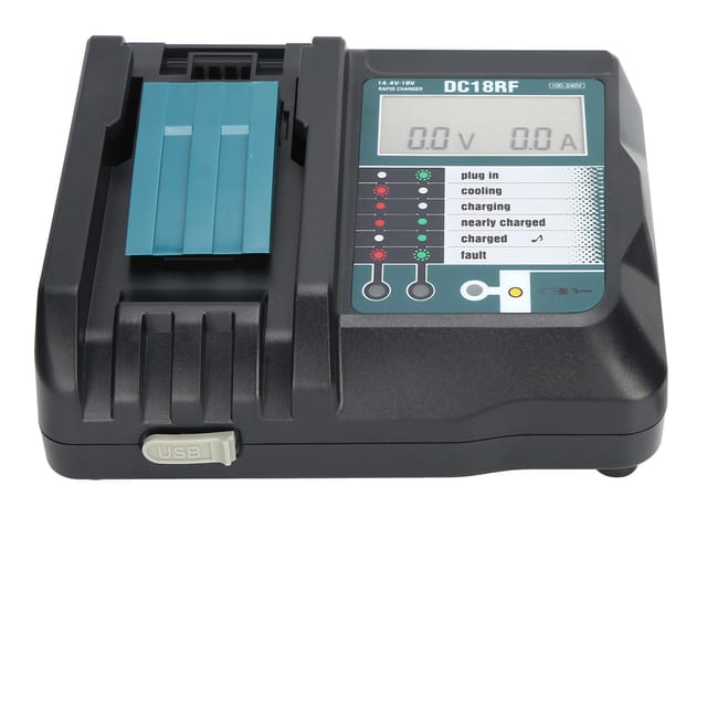 Dc18rf Ladegerät Mit Display Und Usb-anschluss, Kompatibel Mit Makita 14v/18v Lithium-akkus