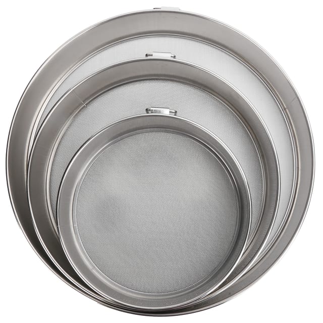 Set Aus 3 Runden Mehlsieben Aus Edelstahl 304, Pulversiebe Zum Backen Und Für Die Konditoreiherstellung