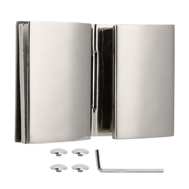 Doppelseitiges Flachscharnier Aus Edelstahl 304 Für 8–12 Mm Starke Sicherheitsglas-badezimmer-/duschtüren, 110 X 70 X 30 Mm, Mit Inbusschlüssel Und 4 Zubehörteilen