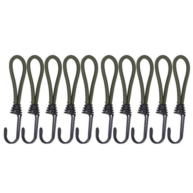 10 X Zelt-gummiseile Mit Haken, Elastische Schnüre, Befestigungszubehör Fürs Camping