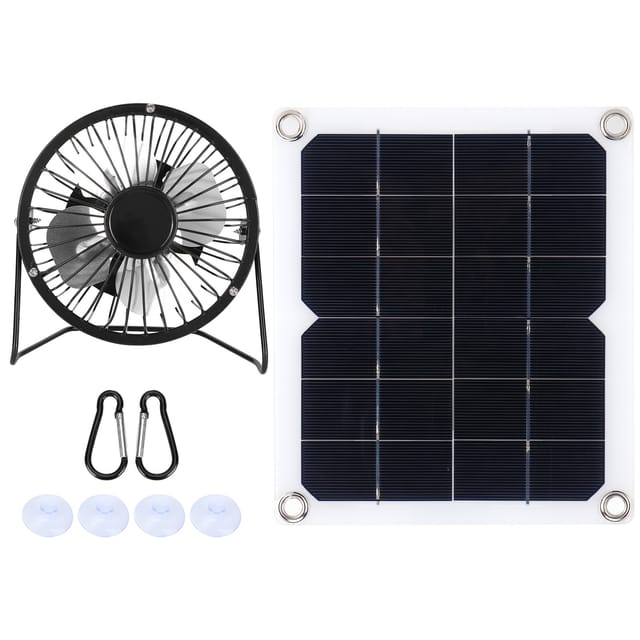 10-w-monokristallines Photovoltaik-solarpanel Mit Kühlventilator Für Zuhause, Hundeheim Und Haustiere