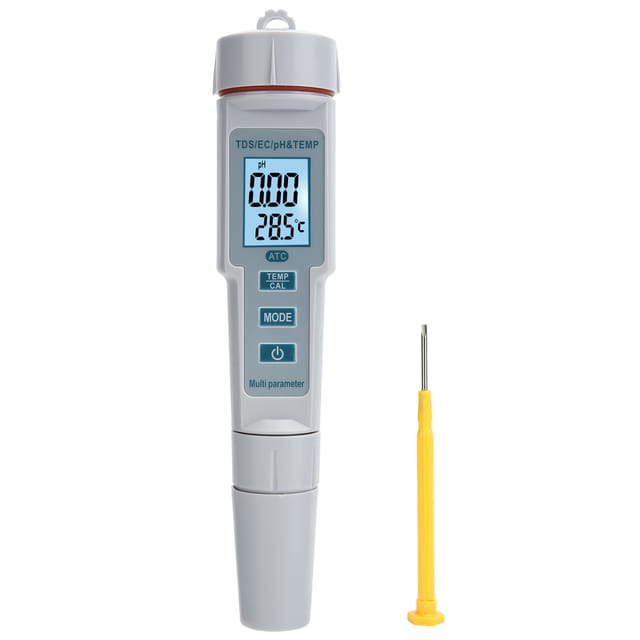 Tragbares 4-in-1-wasserqualitätsmessgerät: Ph-/ec-/tds-, Temperatur- Und Salzgehaltsmessung
