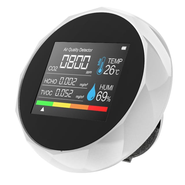5-in-1 Co2-detektor, Thermometer, Hygrometer, Luftqualitätsregler, Formaldehyd-, Hcho- Und Tvoc-analysator, Digitales Messgerät Für Zuhause Und Büro – Präzises Testset