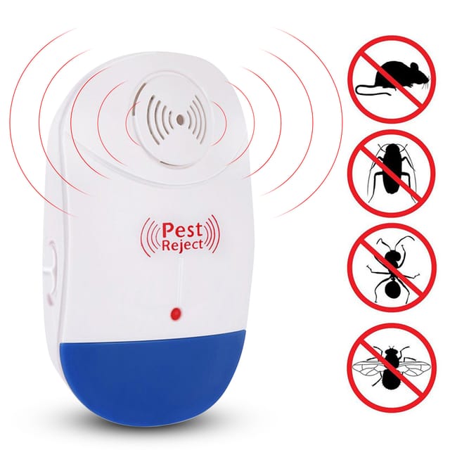 Set Mit 4 Elektrischen Schädlingsbekämpfungsgeräten Für Den Innenbereich – Wehrt Mäuse, Mücken, Insekten, Ameisen, Spinnen, Kakerlaken Und Nagetiere Ab