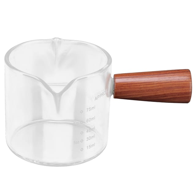Doppelt Ausgießbarer Messbecher Mit Holzgriff, Kaffeemessbecher Für Die Heimische Küche, Gerade Ausführung