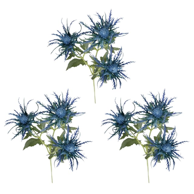 Künstliche Blaue Distelstängel Aus Kunststoff, 65 Cm Lang, Zur Dekoration Von Fenstern, Zuhause, Hochzeiten, Büros, Cafés Und Gärten