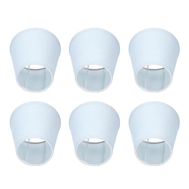 Set Mit 6 Himmelblauen Stofflampenschirmen Für Moderne, Schlichte E14-wandleuchten Mit Schraubaufhängung Und Schnappring