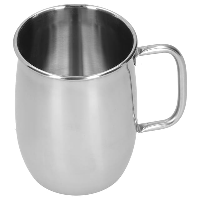 1000 Ml Bierkrug Aus Edelstahl 304 Mit Henkel, Großer Tragbarer Kaffeebecher Für Wasser Und Andere Getränke, Silberfarben, 10 X 13,7 Cm