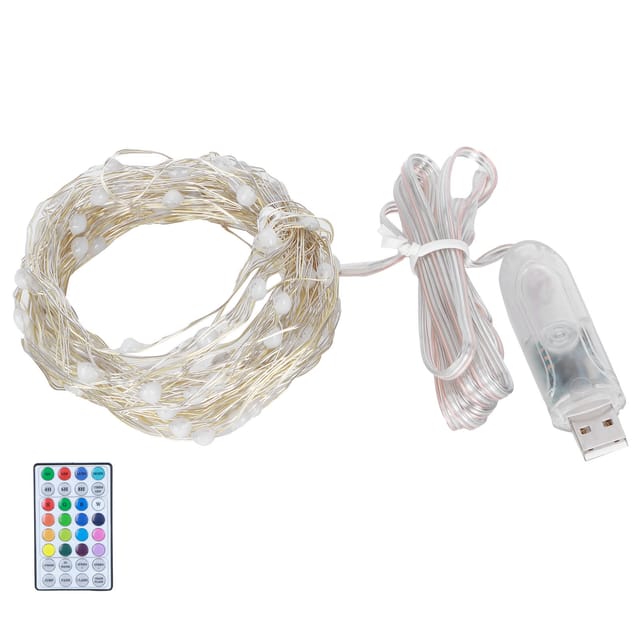 10 M Lichterkette, 100 Leds, 16 Farben, Usb-anschluss, Fernbedienung, Ip44 Wasserdicht, Für Zuhause, Schlafzimmer, Partys Und Feste