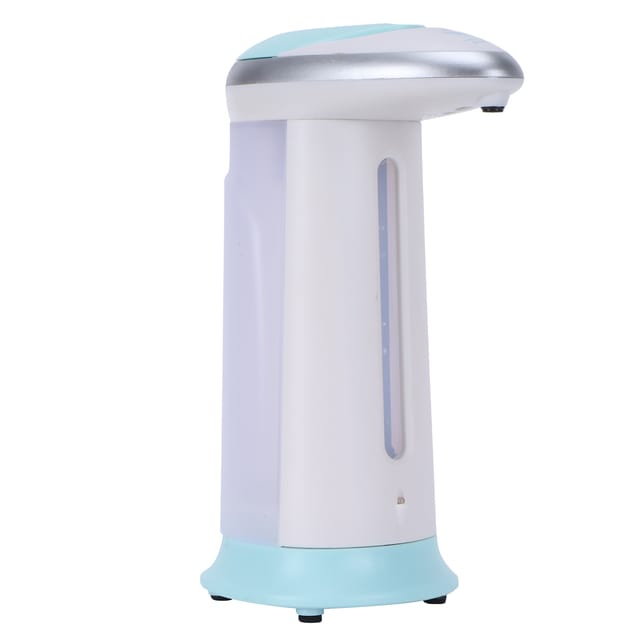 Automatischer, Berührungsloser Seifenspender Mit Infrarotsensor, 400 Ml Flüssigkeitsbehälter, Für Bad, Wc Und Haushalt, Blaues Abs, 20 X 13 X 8 Cm, Aaa-batterien Nicht Enthalten, Bedienungsanleitung B