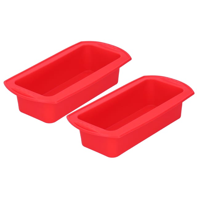 2-teilige Rechteckige Silikon-kuchen- Und Brotformen, 2 Pfund Backzubehör, Rotes Backzubehör