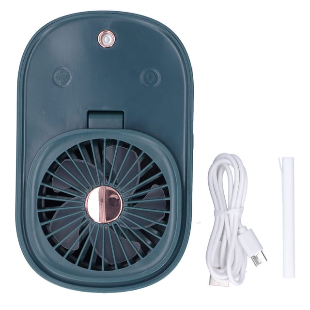 90° Faltbarer 2-in-1-ventilator Und Luftbefeuchter Für Zuhause Und Büro, Dunkelblau