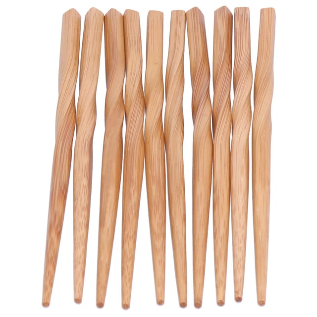 Set Mit 5 Paar Umweltfreundlichen, Gedrehten Bambus-essstäbchen Für Zuhause Und Restaurant