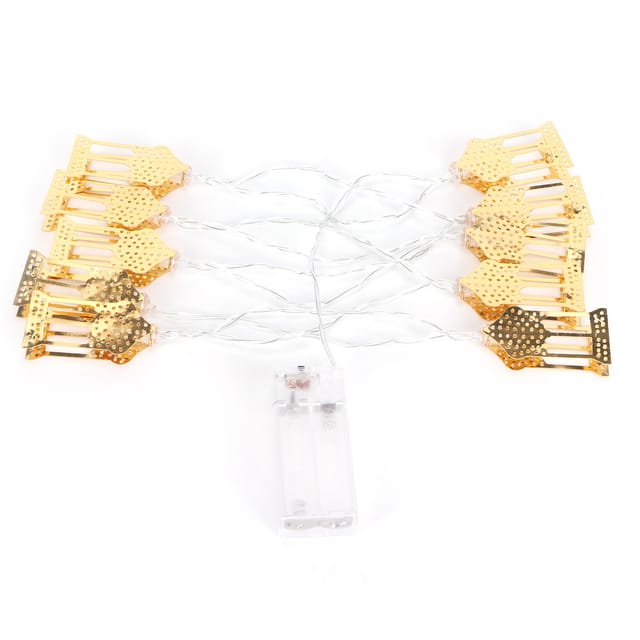 1,5 M Lange Lichterkette Aus Goldfarbenem Schmiedeeisen, Ramadan-dekoration Für Muslime, 10 Leds