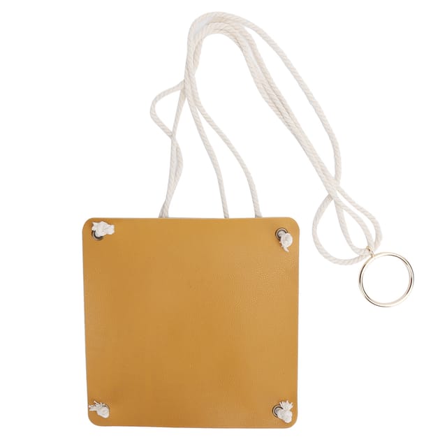 Pflanzenhänger Aus Pu-leder Und Baumwollseil, Hängekorb Für Blumentöpfe, Gartenarbeit, Gelb, 20 Cm