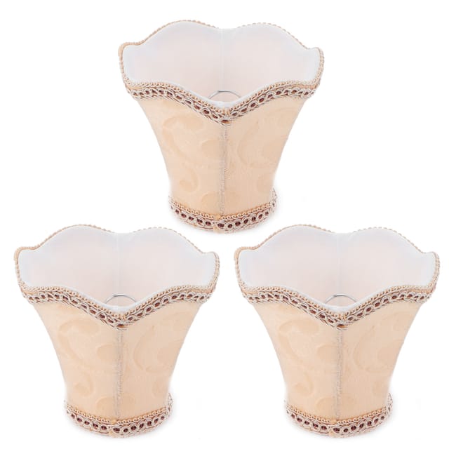 3er-set Moderne E14-clip-on-stoff-kronleuchterschirme Für Hotels, Ktvs, Clubs, Apricot
