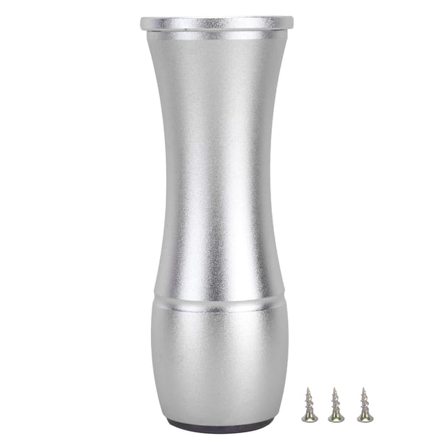Verstellbarer Möbelfuß, Schrankfuß, Sofafuß, Silberfarbene Aluminiumlegierung, 120 X 45 Mm, 1 Fuß + 3 Schrauben, Heimwerkerbedarf, 10 Mm Höhe